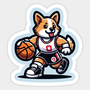 basketball player corgi Sticker